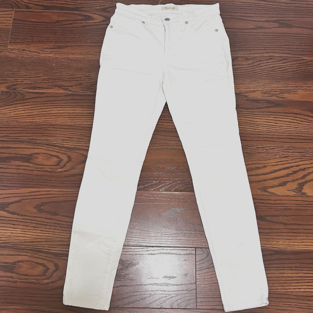 Madewell 9" High-Rise Skinny Jeans Women 27 White Excellent Stretch Denim
